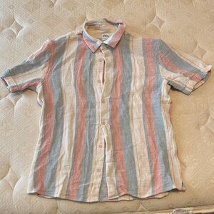 Zara Multicolor Striped Button-Up Shirt